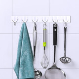 茶花（CHAHUA） 茶花排钩挂钩无痕粘钩塑料挂衣钩毛巾架 门后厨房浴室挂钩 【6钩】U型挂钩0769