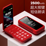 纽曼 Newman A10 磨砂红 2.8英寸4G全网通翻盖老年人手机 双卡双待大字大声音大按键老人机 学生备用功能手机