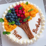 米苏先生水果新鲜生日蛋糕同城配送祝寿网红送女友情侣礼物当天配送日达到 祝福树（期待美好未来） 12英寸（约6-10人食用）