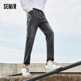 森马森马牛仔长裤男春秋季休闲弹力直筒裤潮牌男士水洗裤子 【E款】舒适直筒-牛仔灰 33