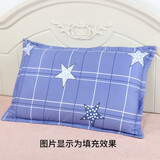 双漫 老粗布枕套枕皮棉枕套枕头套成人枕套单人四季通用透气可水洗 纯棉印花枕套（星星兰格） 一对装【40*60】