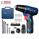 博世（BOSCH） 电动螺丝刀家用充电式手电钻GSR120-Li锂电钻工具箱正反转起子机 【进口12V2.0ah双电】标配套装