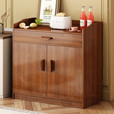 柯诺苏实木色餐边柜厨房柜茶水柜碗柜家用备餐橱碗柜酒柜客厅靠墙储物柜 【两门一抽】大杉胡桃色60cm