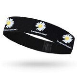 艾梵妮头带韩国嘻哈男街头潮人束发带洗脸运动个性百搭头巾宽边头套发带 100#雏菊发带