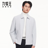九牧王夹克行政外套男【抗皱 微弹 速干】翻领经典商务夹克外套男 TK1CX40117+浅灰翻领+修身版 L 码175/96A(50)