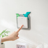 安贝易开关套挂钩创意卡通开关贴开关装饰贴墙贴电源插座遮挡保护套防脏 千纸鹤单框灰