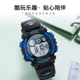 时刻美（skmei）运动手表手环多功能电子表夜光闹钟学生儿童手表防水1451黑壳蓝圈