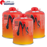 脉鲜（MAXSUN）高山气罐扁气罐登山气罐燃气罐 安全防爆户外气瓶 红罐450g 3罐装