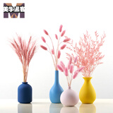 美学黑客 干花花束莫兰迪花瓶北欧干花装饰桌子摆件清新插花卧室森系干花 草类全套含瓶