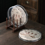 普洱茶饼架子实木多饼展示架茶饼支架普洱茶盒茶针茶道配件 鸡翅木（三格饼茶架+透明防尘盒X3）