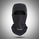 RIMIX冰丝防晒头套面罩防晒口罩夏季户外骑行钓鱼男女全护脸颈脖 冷感降温透气头套 黑色
