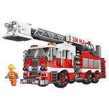 星堡积木城市消防救援队消防云梯车喷水车积木拼插模型消防员拼装玩具儿童 【03031】云梯消防车711颗粒