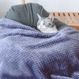 茨格曼 猫毯子被子冬天用保暖宠物狗狗毛毯子宠物窝垫睡垫猫咪狗被子 玉米绒纯色毛毯--蓝色【65*95】 *