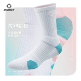 准者临界篮球运动袜吸汗防滑拼色加厚减震毛巾底精英袜子 冰淇淋/中筒【新款加厚】 均码（38-45）