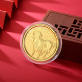 红色年轮贺岁金条金钞 十二生肖蛇黄金小金币 生肖蛇年红包礼物 【生肖羊】金重：0.2g