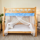 富俪姿下铺蚊帐双层单人子母床学生宿舍防尘顶老旧式免安装 热气球-蓝 配1.35m床【顶宽105高140长190