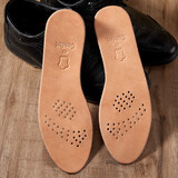 HKNS 2.0mm厚头层黄牛皮鞋垫男女款真皮透气吸汗防臭柔软舒适休闲大码皮鞋垫 1.5mm厚黄牛皮打孔款 42