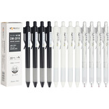 東米中性笔精工简约男女小清新按动式水性笔学生考试专用黑色水笔办公文具用品软胶签字笔黑笔 混搭32支【黑杆4+白杆4+透明4+20支黑笔芯】