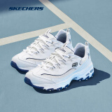 Skechers斯凯奇女鞋小白鞋运动鞋休闲百搭老爹鞋女厚底增高熊猫鞋 海军蓝/WNV 36.5