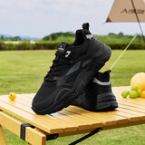 361°运动鞋男春夏季厚底增高黑色通勤休闲跑步老爹鞋子男672426763F-4