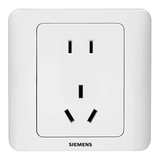 西门子（SIEMENS）开关插座  远景系列雅白10A五孔二三插墙壁大间距5孔斜五孔插座 正五孔插座