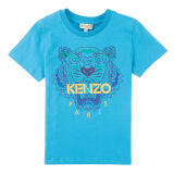 KENZO KIDS 高田贤三 奢侈品童装 男童蓝色棉质虎头印花T恤 KN10688 50 2A/2岁/86cm