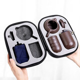 汇想 旅行茶具套装便携包快客杯一壶四杯紫砂功夫旅游茶壶礼品LOGO订制 紫砂便携旅行茶具LOGO