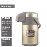 华象真空保温316不锈钢内胆气压式热水瓶保温瓶暖瓶暖壶手动按压出水 3升香槟金 3L 316不锈钢内胆