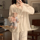 贝逸芙秋冬睡衣女春秋季金丝绒甜美可爱长袖家居服两件套装网红白色 3903#金丝绒-白色 M