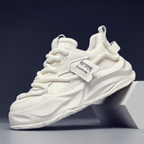 摩蓓 MOERBAI轻奢老爹鞋新款夏季网面潮百搭运动鞋透气厚底增高鞋子男士休闲鞋 白色 40 比运动鞋偏大一码