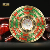 铜一心铜罗盘高精度随身携带迷你八卦小罗盘圆形袖珍二寸三元三合 彩面【实心】二寸罗盘