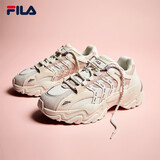 FILA 斐乐女鞋鱼刺2代老爹鞋反光休闲鞋时尚复古厚底增高鞋运动鞋女 奶白/烟玫粉-GR 38