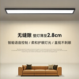 月亮光色无缝隙超薄 28mm客厅吸顶灯LED厨房简约顶灯明装平板灯长条办公室 砂白 30*120cm 50w 白光 5900-6300K