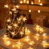 多美忆彩灯串圣诞装饰新年装饰元旦过年室内外生日星星小彩灯带3米20灯