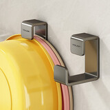 优勤（YOUQIN）不锈钢脸盆挂钩卫生间壁挂置物架浴室免打孔挂盆收纳神器放盆架子 【枪灰不锈钢】脸盆挂钩*1