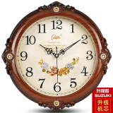 康巴丝欧式钟表挂钟客厅时尚创意超安静大挂表现代时钟大石英钟表 升级版仿实木(铃木)38*38厘米 其他