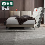 雅兰（AIRLAND）真皮床实木床架现代简约欧式软床主卧室家具双人大床婚床 天鹅堡 真皮床+卓跃总统2.0床垫 双人床1.8m*2.0m(齐边款)