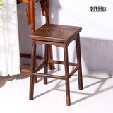 李氏明株 红木家具 非洲鸡翅木（学名非洲崖豆木）方凳 实木凳板凳换鞋凳餐凳原木矮凳 面板30*30 高46