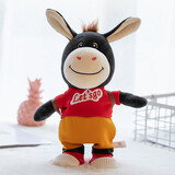 快乐音符儿童玩具会学说话唱歌走路小毛驴电动毛绒跳舞小牛男女孩生日礼物 红色小驴 120首歌+遥控+走路+学舌+USB直充