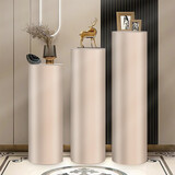 旋尔玛新款简约创意空间鞋架简易组合小户型收纳柜圆形旋转家用门口鞋柜 高雅磨砂粉金 【33直径】6层高90厘米无门款