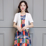 予瑾 针织衫女夏天短袖小坎肩配吊带的小披肩夏季百搭薄针织开衫短款外套外搭 白色 L(建议100-110斤)