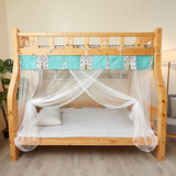 富俪姿下铺蚊帐双层单人子母床学生宿舍防尘顶老旧式免安装 快乐童年 配1.5m床【顶宽120高140长190