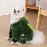 阿莫尔狗狗秋冬衣服泰迪衣服春秋幼犬小型犬猫咪可爱衣服宠物小狗四脚衣 恐龙变身装 XXL-建议12-15斤内