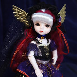 德必胜换装洋娃娃儿童公主玩具仿真关节BJD娃人偶手办玩偶女孩生日礼物 夜天使+衣服（共2衣） 6分30CM 28关节 官妆