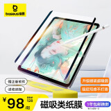 倍思 磁吸类纸膜通用iPad Pro2024年(M4)Air6(M2）强磁吸可拆卸反复使用肯特纸膜唐代宣纸感 【12.9英寸】2021Pro