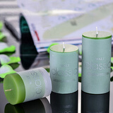 景秀姜山香薰蜡烛浪漫欧式香氛烛台室内烛光晚餐表白蜡烛 绿色苹果味 5*10cm(燃烧约20-22个小时)