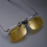 威古氏夹片偏光太阳镜男女近视专用开车司机镜日夜两用驾驶墨镜30JP 3026黄色镜片 夜晚镜