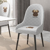 维雪华新款弧形椅套椅垫万能椅子套罩餐桌凳子套罩弹力加厚椅套餐椅套罩 【全扶手】哈尼熊-灰