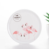 炫依酷隔热垫青花杯垫锅垫碗垫密胺仿瓷树脂餐垫盘垫锅垫餐垫杯垫 粉红小鸟2个装