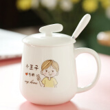 卡西菲（kaxifei）创意亲子一家人陶瓷杯子带盖勺家用马克杯咖啡牛奶杯可爱个性水杯 王子水杯挂盖版